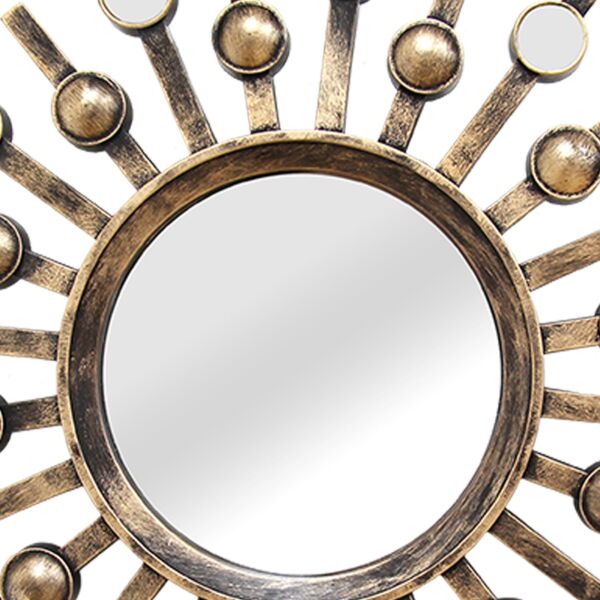 bronze burst wall mirror close up
